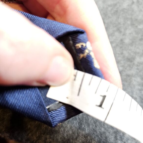 J Crew Christmas Tie Pug Reindeer Dog 100% Silk Blue 61" Long Necktie J.Crew - Picture 10 of 10